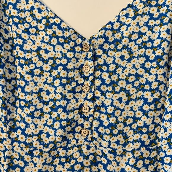 Lulus Chic Blue and White Floral Midi Dress - Picture 4 of 5